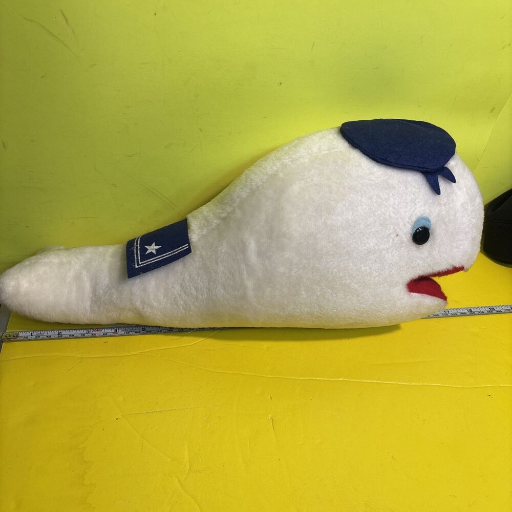 Rare Bantam US Toys Plush Moby Dick White Whale In Sailor Outfit Stuffed Animal!
